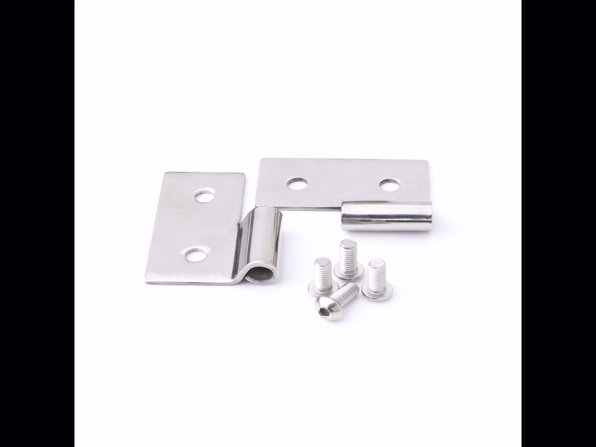 Rampage Lower Door Hinge Brackets - Stainless - Pair - SharpTruck.com