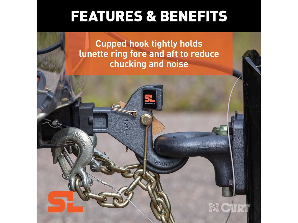 CURT Replacement Secure Latch Trailer Safety Chain Holder Hooks