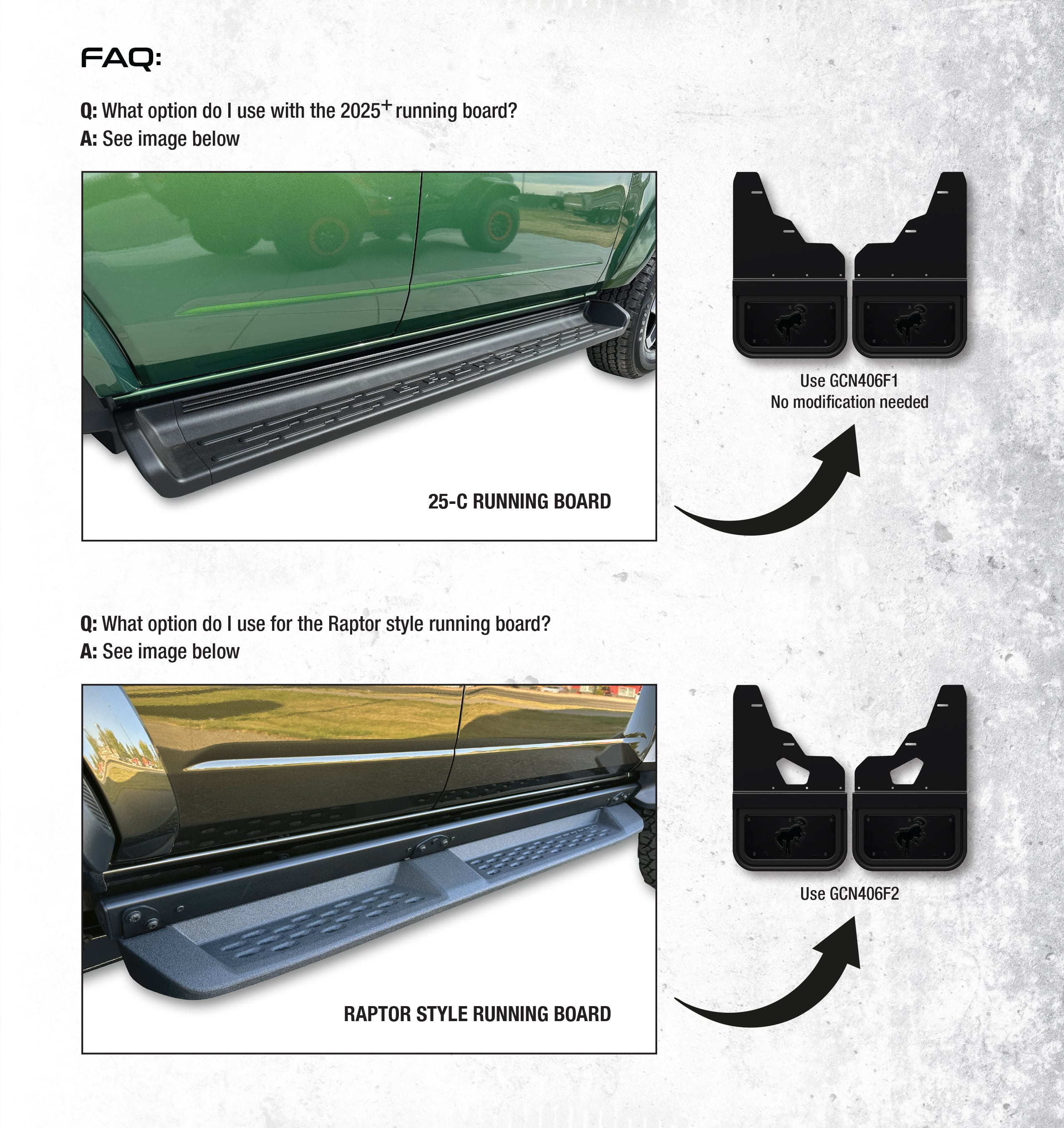 Truck Hardware Gatorback Anodized Bucking Bronco Mud Flaps - Set