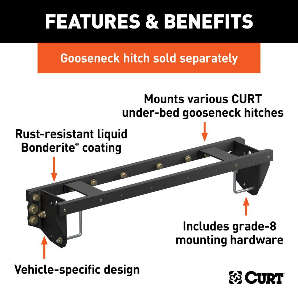 Curt Double Lock EZr Gooseneck Installation Brackets – Select