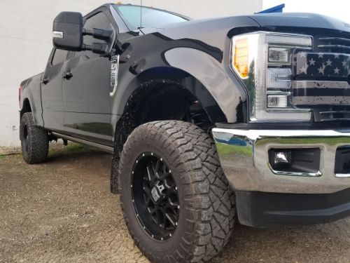 Truck Hardware Gatorback Black Plate Mud Flaps - 14" Wide - Anodized Brackets customer photo