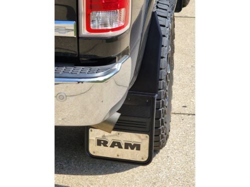 Truck Hardware Gatorback Gunmetal RAM Text Mud Flaps - 14" Wide - Anodized Brackets customer photo