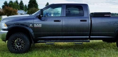 Truck Hardware Gatorback 12"x23" Gunmetal RAM Head Mud Flaps customer photo