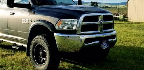 Truck Hardware Gatorback 12"x23" Gunmetal RAM Head Mud Flaps customer photo