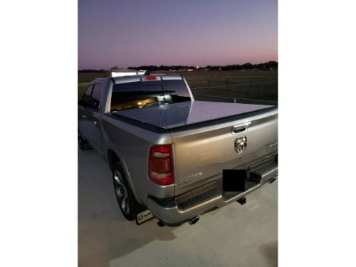 LOMAX Professional Series Folding Hard Tonneau Cover - 5' 7" Bed - Urethane Diamond Plate customer photo