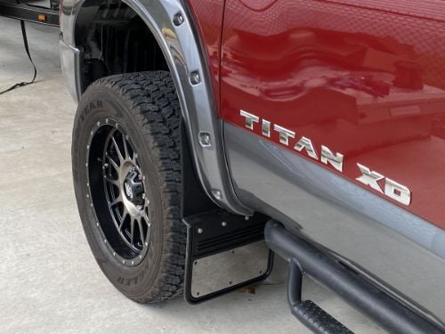 Truck Hardware Gatorback Gunmetal Plate Mud Flaps - 14" Wide - Anodized Brackets customer photo