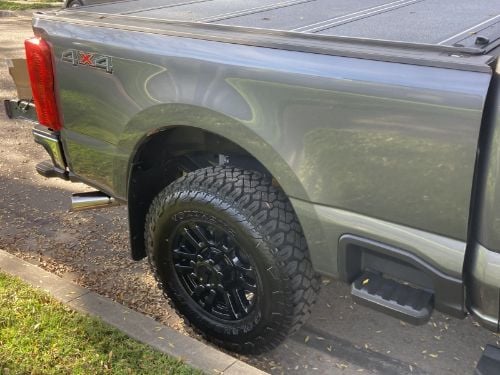Truck Hardware Gatorback Gunmetal Ford Oval Mud Flaps - Rear Pair - Fits 2023-2026 Ford F-250/F-350 customer photo