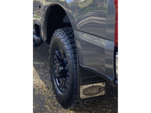 Truck Hardware Gatorback Gunmetal Ford Oval Mud Flaps - Rear Pair - Fits 2023-2026 Ford F-250/F-350 customer photo