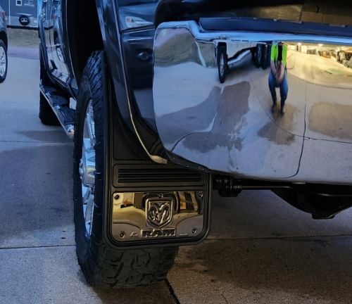 Truck Hardware Gatorback Gunmetal RAM Head Mud Flaps - Set of 4