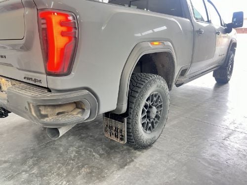 Truck Hardware Gatorback Anodized GMC Mud Flaps - Set of 4 - 2024-2026 GMC Sierra 2500/3500HD AT4X customer photo