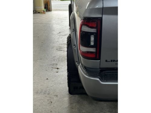 Truck Hardware Gatorback Gunmetal RAM Text Mud Flaps - 14" Wide - Anodized Brackets customer photo