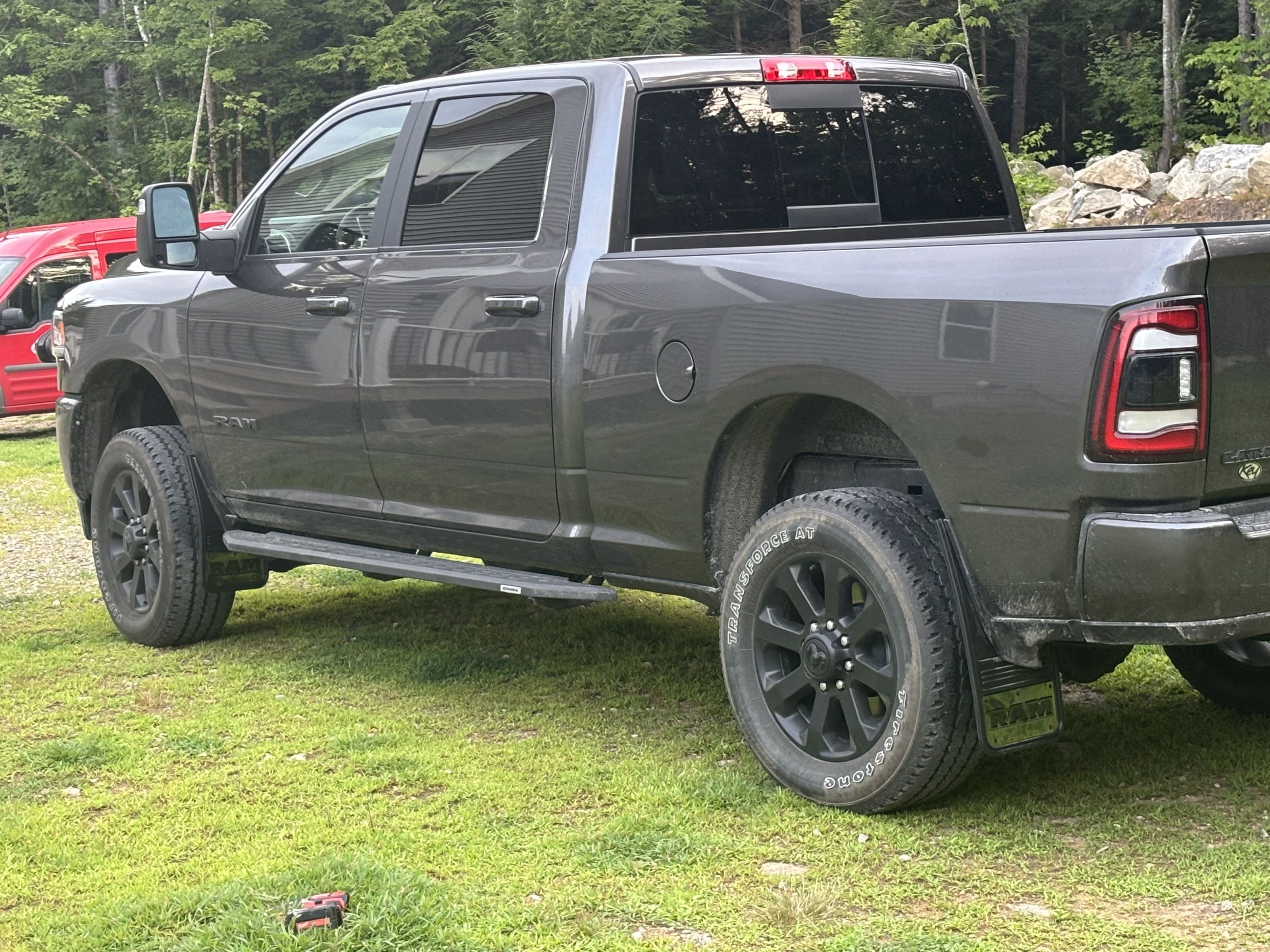 Truck Hardware Gatorback Gunmetal RAM Text Mud Flaps - Set of 4