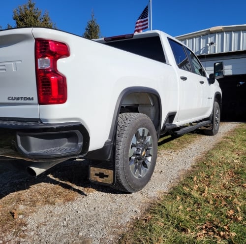 Truck Hardware Gatorback Black Bowtie Logo Mud Flaps - Set of 4 - Fits 2020-2026 Chevy Silverado 2500/3500HD customer photo