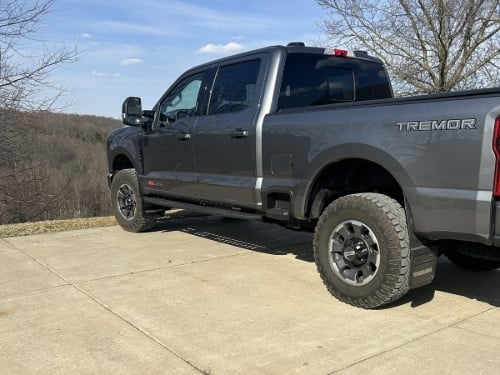 Truck Hardware Gatorback Black Wrap Gray Tremor Offset Mud Flaps - Set of 4 - Fits 2023-2026 Ford F-250/F-350 customer photo
