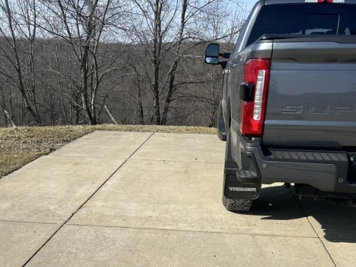 Truck Hardware Gatorback Black Wrap Gray Tremor Offset Mud Flaps - Set of 4 - Fits 2023-2026 Ford F-250/F-350 customer photo