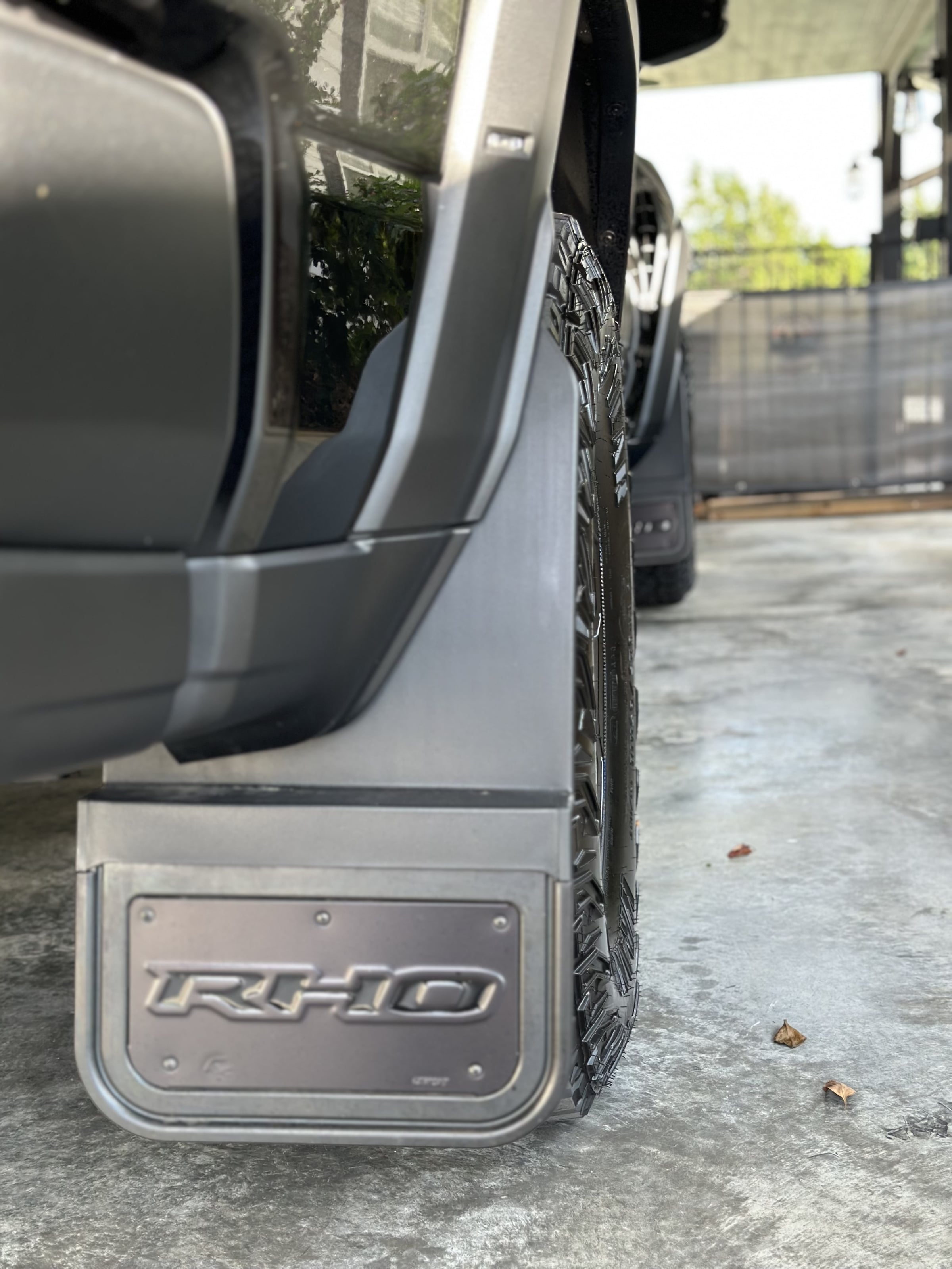 Truck Hardware Gatorback Black Anodized RHO Text Mud Flaps - Set