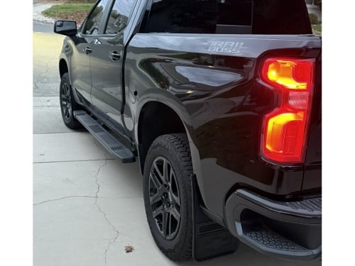 Truck Hardware Gatorback Black Anodized Bowtie Mud Flaps - Set of 4 - Fits 2019-2026 Chevy Silverado 1500 customer photo