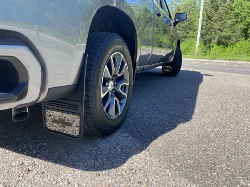Truck Hardware Gatorback Gunmetal Bowtie Mud Flaps - Set of 4 - Fits 2019-2026 Chevy Silverado 1500 customer photo