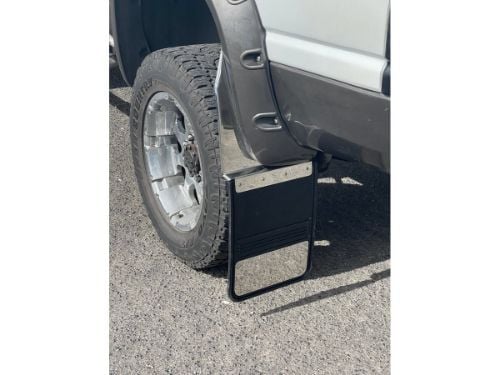 Truck Hardware Gatorback Stainless Plate Mud Flaps - 14" Wide - Anodized Brackets customer photo