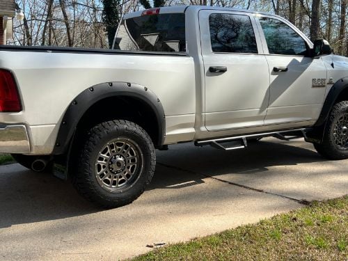 Truck Hardware Gatorback Gunmetal RAM Text Mud Flaps - Rear Pair - Fits 2009-2018 RAM 1500 & 2010-2018 RAM 2500/3500 customer photo