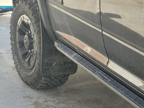 Truck Hardware Gatorback Gunmetal RAM Text Mud Flaps - Rear Pair - Fits 2019-2026 RAM 2500/3500 customer photo