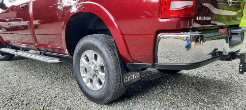Truck Hardware Gatorback Black Wrap RAM Text Mud Flaps - Rear Pair - Fits 2009-2018 RAM 1500 & 2010-2018 RAM 2500/3500 customer photo
