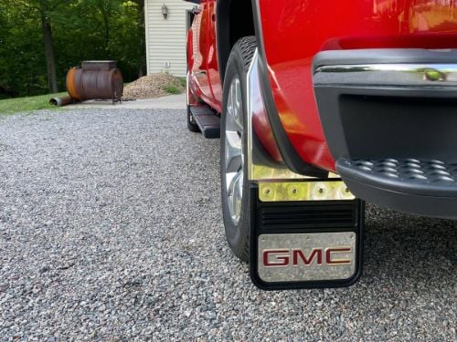 Truck Hardware Gatorback Black GMC Mud Flaps - Rear - 2014-2018 Sierra 1500/2015-2019 2500/3500 customer photo