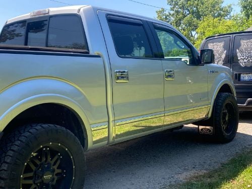 Truck Hardware Gatorback Gunmetal Ford Oval Mud Flaps - Set of 4 - Fits 2015-2020 Ford F-150 customer photo